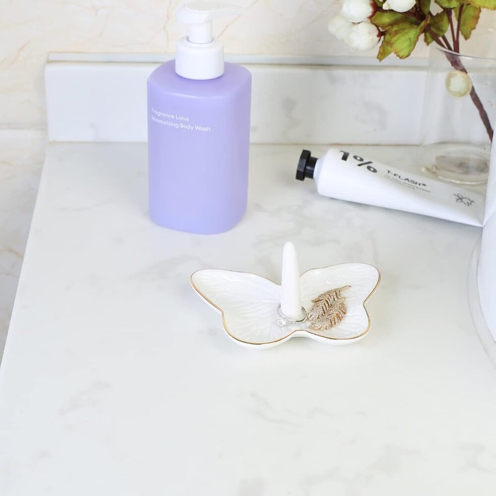 Versatile Butterfly Ring Holder Elegant Ceramic J… - image 4